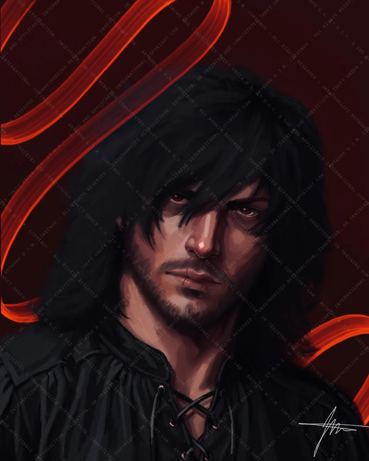 Asher, one of the brothers in Dissonance — character portrait