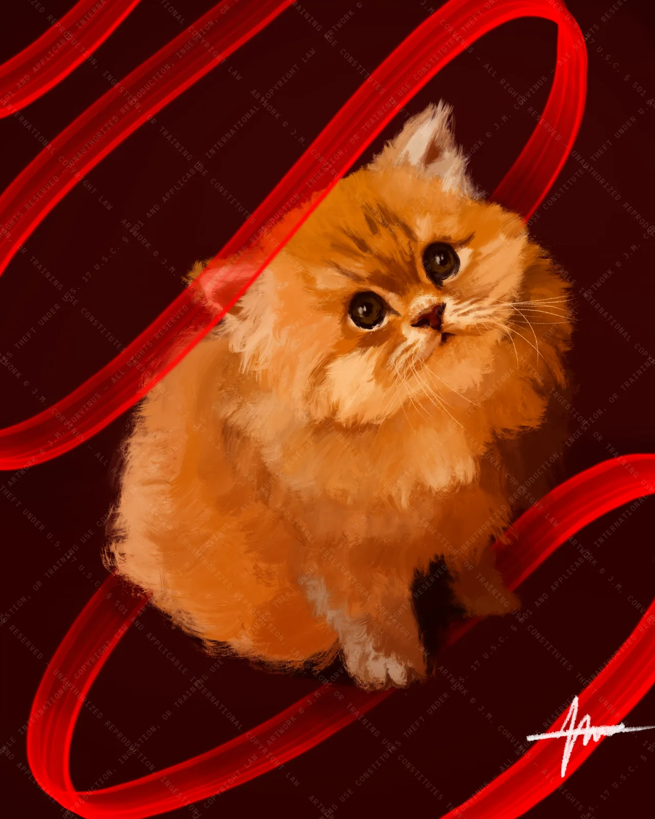 Chunk, the author's fluffy orange cat